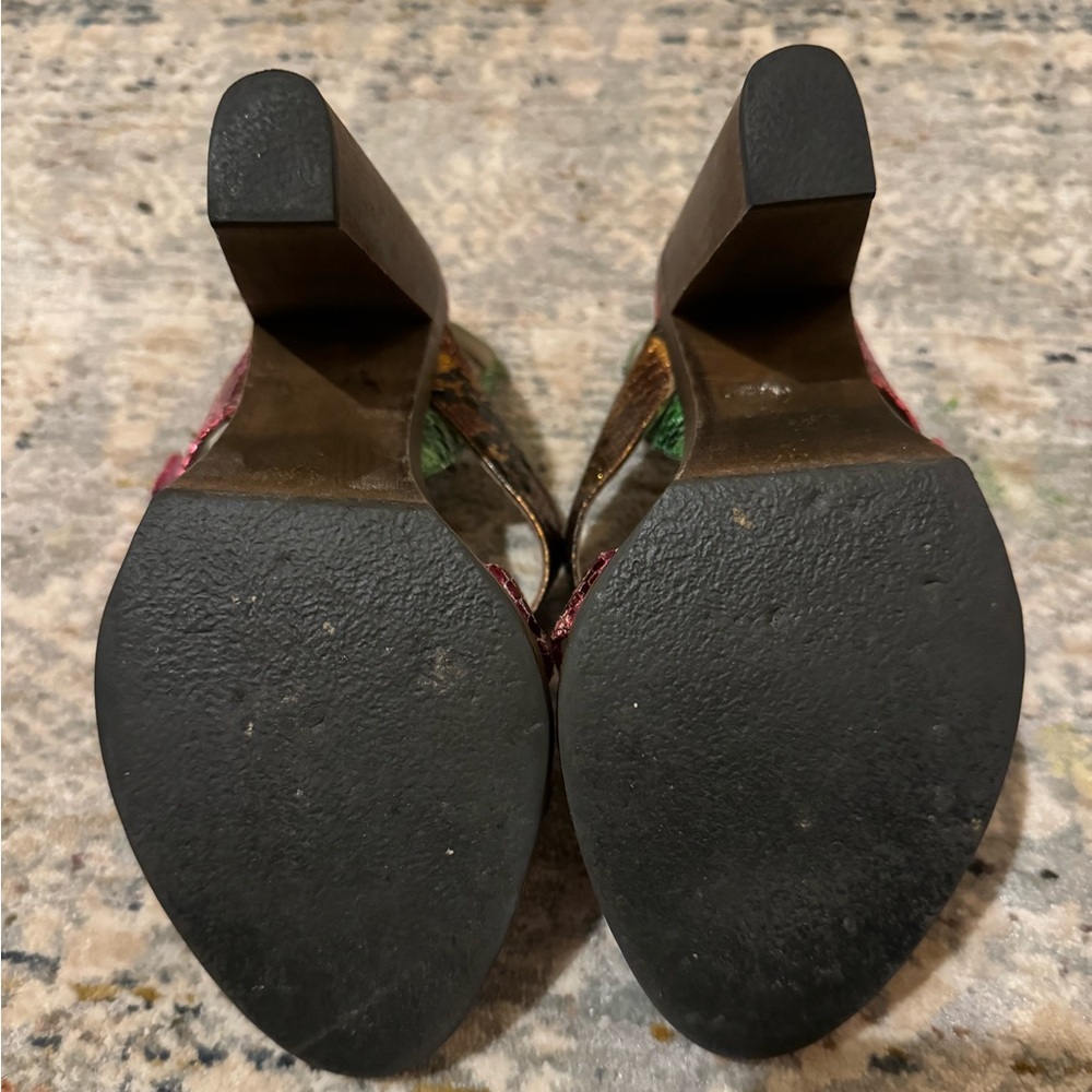 Colorful Metallic Python Sandals - image 6